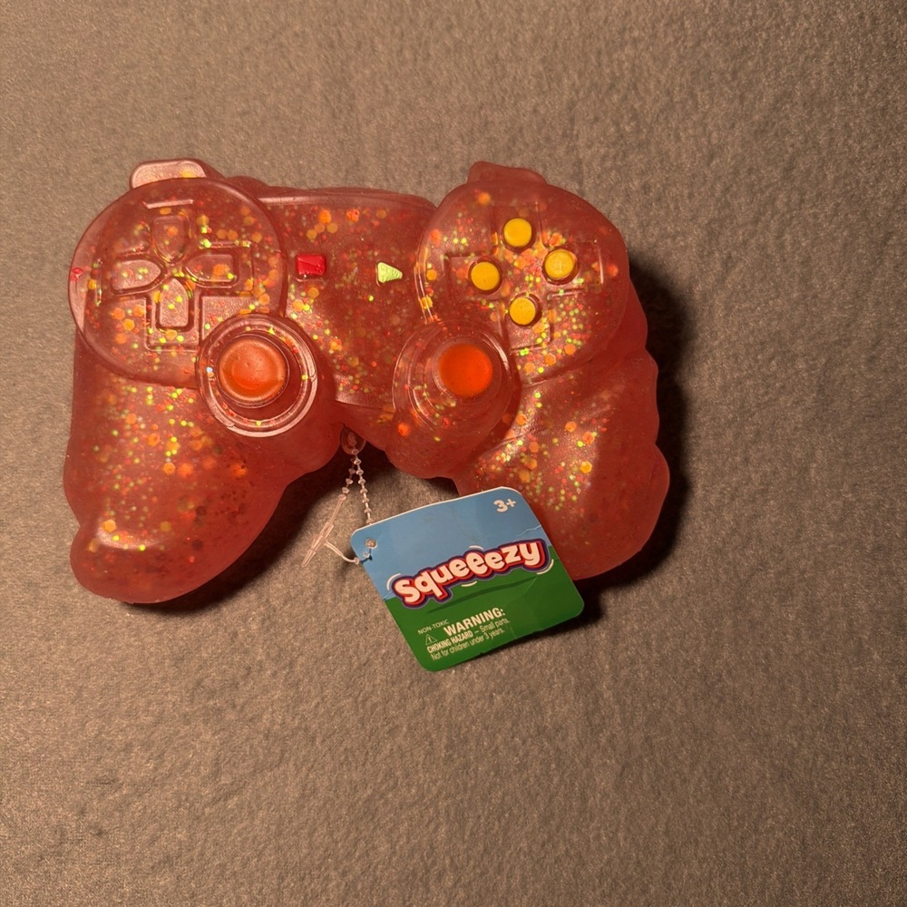Squeezy Pink Glitter Controller-Shaped Squeeze Toy 3-4 Years